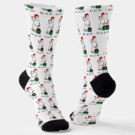 Calcetines Ho Ho Ho Ho Ho Feliz Navidad Santa Cute Snowman