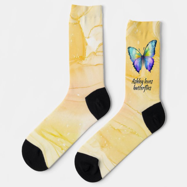 Calcetines Hobby socks, Love watercolor butterfly (Izquierda)
