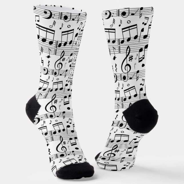 Calcetines Hoja divertida Música Notas Arte Musical (Angular)