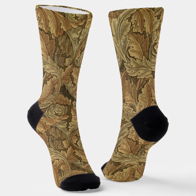 Calcetines Hojas de Acanthus por William Morris, textil antig (Angular)