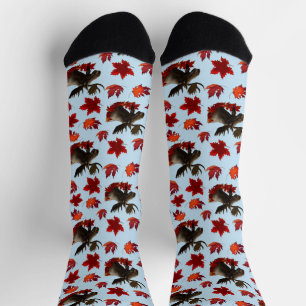 Calcetines Hojas de Arce Rojo de Alce