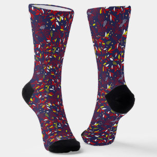 Calcetines Hojas de otoño botánicas de oro rojo