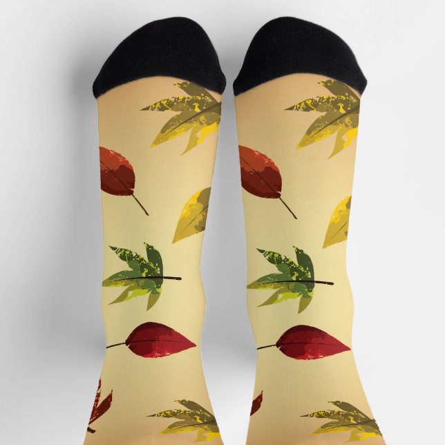 Calcetines Hojas de otoño pictóricas (Arriba)