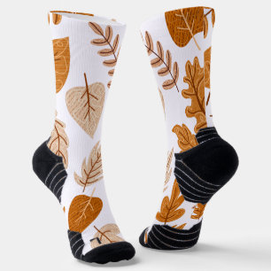 Calcetines Hojas estéticas de otoño, patrón temático de caída