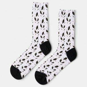 Calcetines Hojas que caen – Naturaleza minimalista a tinta en