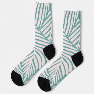 Calcetines Hojas tropicales retro adorable l Verde Seamless