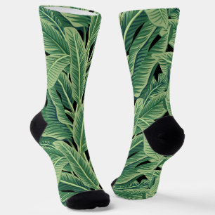 Calcetines Hojas tropicales verdes de plátano
