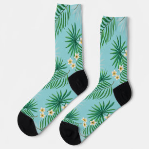 Calcetines Hojas y flores tropicales
