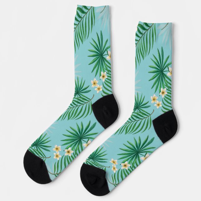 Calcetines Hojas y flores tropicales (Izquierda)