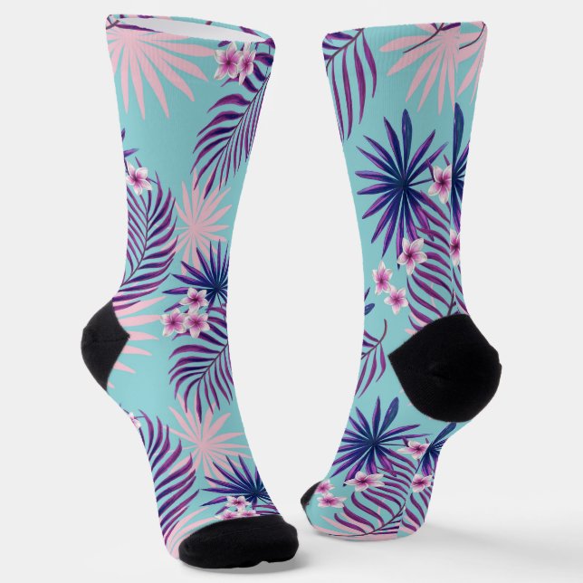 Calcetines Hojas y flores tropicales 2 (Angular)