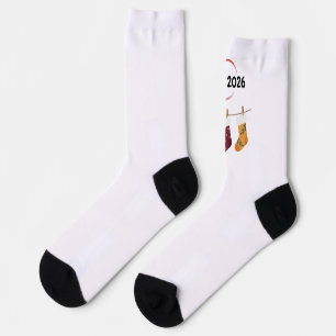 Calcetines Hola 2026 Año Nuevo Acogedor Stockings Gráfico
