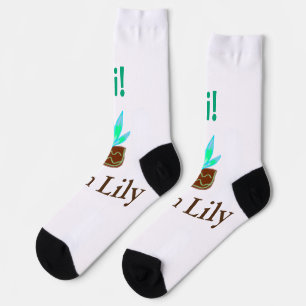 Calcetines Hola soy Lily cactus succulum añadir nombre acuare