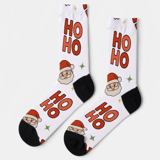 Calcetines Holiday Cheer Socks – Animated Santa “Ho Ho Ho” (Izquierda)