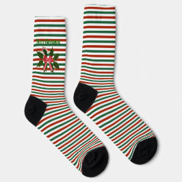 Calcetines Holly Jolly Merry Christmas Striped Elf Socks