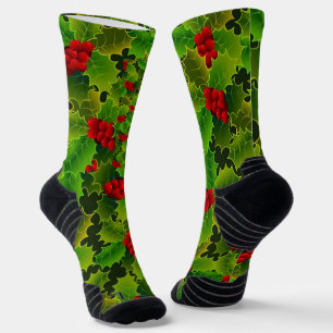 Calcetines Holly verde y rojo