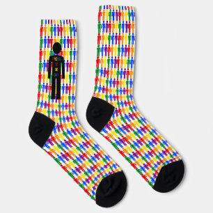 Calcetines Hombres gay LGBTQ silueta y arcoiris con patrones