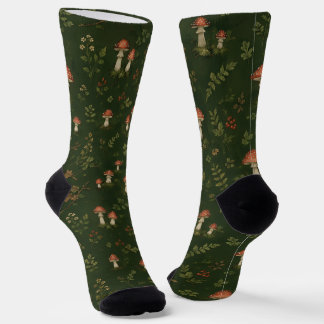 Calcetines Hongos Amanita Verde Bosque Profundo Goblincore