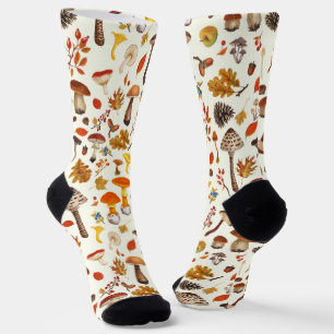 Calcetines Hongos salvajes en blanco roto