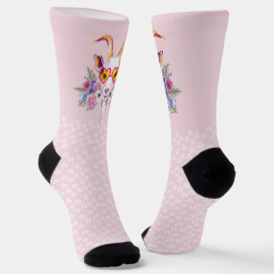 Calcetines HoofImprime zócalos de cabra rosada