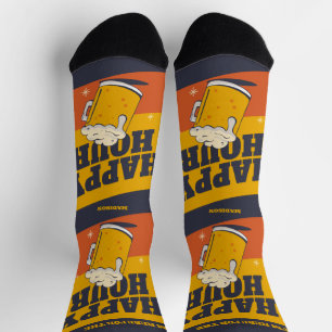 Calcetines Hora feliz de texto de personalizado