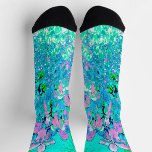 Calcetines Hortensia Elegante de Rosa y Azul Limelight