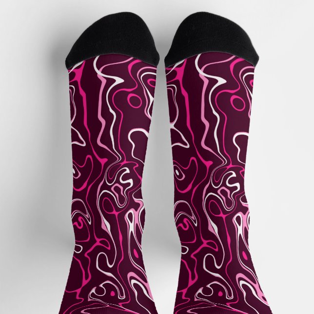 Calcetines Hot pink damascus abstract swirls cool pattern (Arriba)