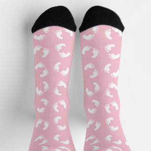 Calcetines Huellas de Bebé, Pies de Bebé, Huellas, Niña Rosa