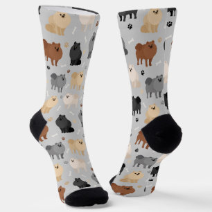 Calcetines Huellas de púas y huecos de perro de pomerania