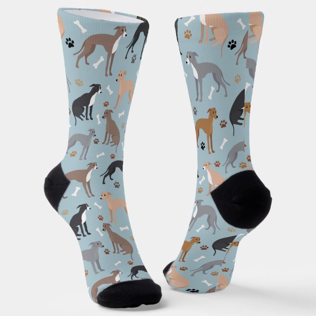 Calcetines Huesos de perro y patas de Greyhound de Italia (Angular)