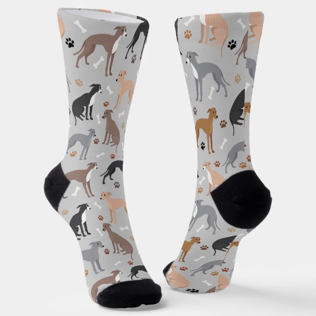 Calcetines Huesos de perro y patas de Greyhound de Italia (Angular)