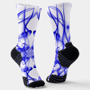 Calcetines Humo Azul Simétrico Minimalista Blanco
