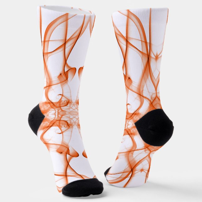 Calcetines Humo Naranja Simétrico Minimalista Blanco (Angular)