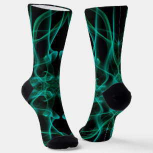 Calcetines Humo Verde Simétrico Minimalista Negro