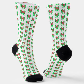 Calcetines Husky Christmas Dog Bow Silhouette White