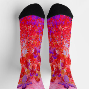 Calcetines Hydrangea Limelight Elegante de Morado y Naranja