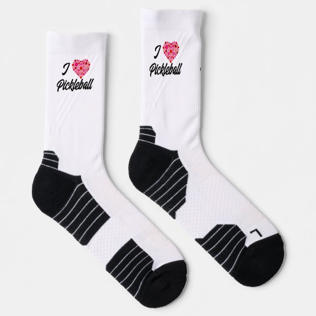 Calcetines I Heart Pickleball Pink and Red Pickleballs Heart (Derecha)