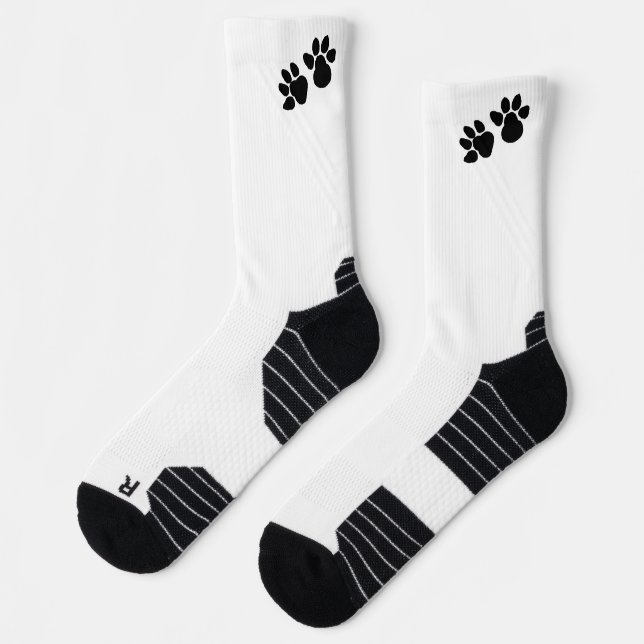 Calcetines Icono de garra de perro - Blanco y negro (Izquierda)