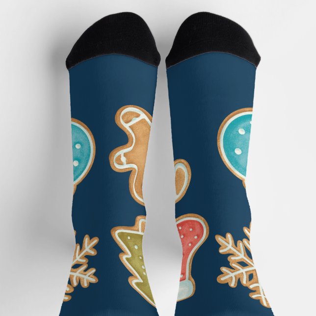 Calcetines Iconos caprichosos de galletas de Navidad (Arriba)