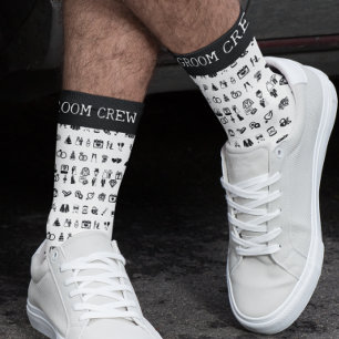 Calcetines Iconos de Boda Equipo del Novio Personalizado
