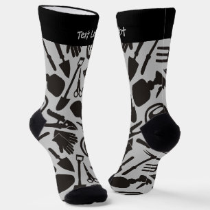 Calcetines Iconos de jardinería Siluetas de patrón zócalos