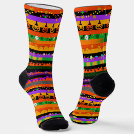 Calcetines Iconos de rayas de Halloween