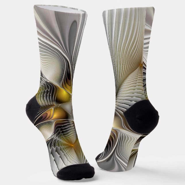 Calcetines Ilusión óptica abstracta fractal 3D con profundida (Angular)