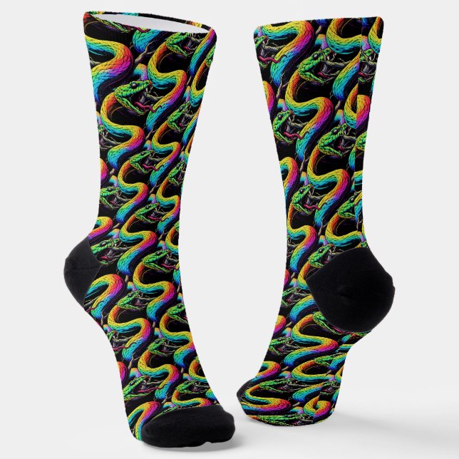 Calcetines Ilustracion colorido de serpiente (Angular)