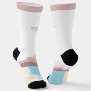 Calcetines Ilustracion de naturaleza de texto personalizado
