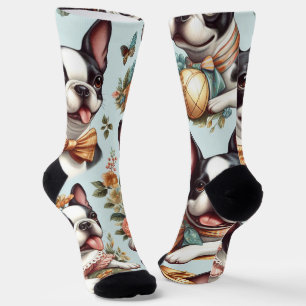 Calcetines Ilustracion del Terrier de Boston