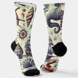Calcetines Ilustracion náutico vintage