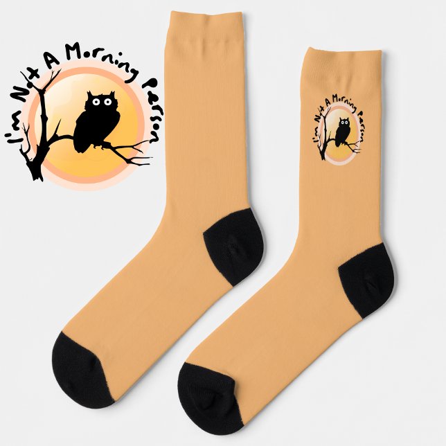 Calcetines I'm Not A Morning Person funny owl quote (Subido por el creador)