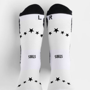 Calcetines Imagen de cinco estrellas Texto de estrellas impre