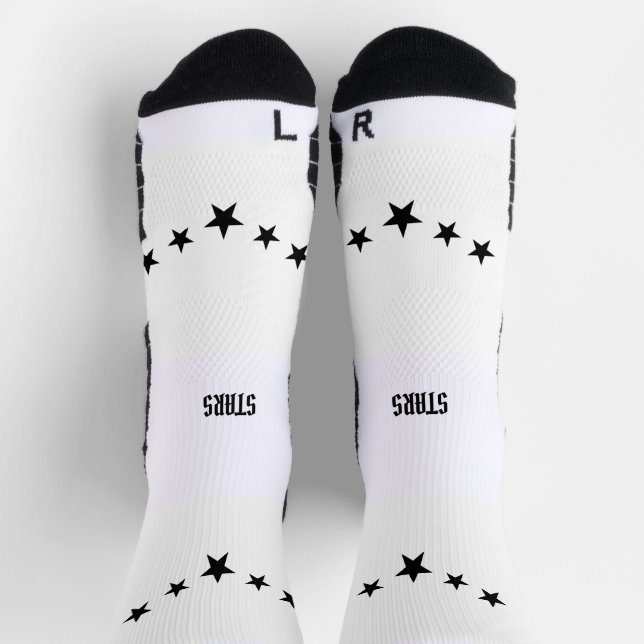 Calcetines Imagen de cinco estrellas Texto de estrellas impre (Arriba)