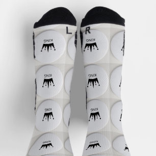 Calcetines Imagen impresa de insignia circular de texto real